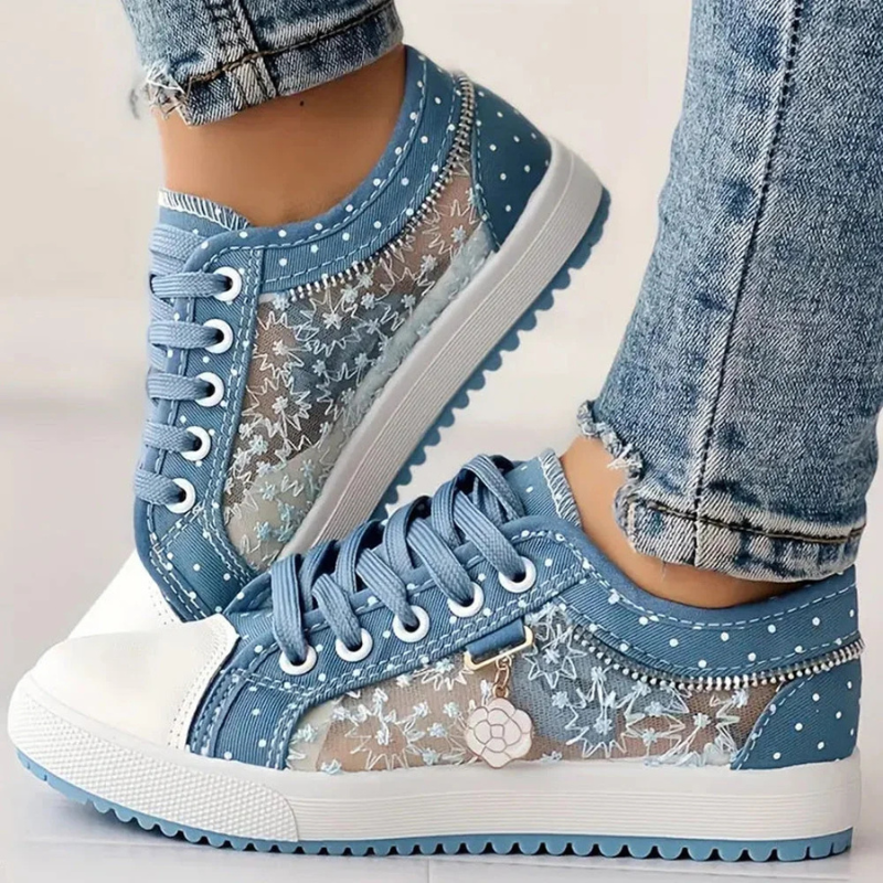 MODEGEIST Damen Sport-Sneaker ergonomisch Mesh
