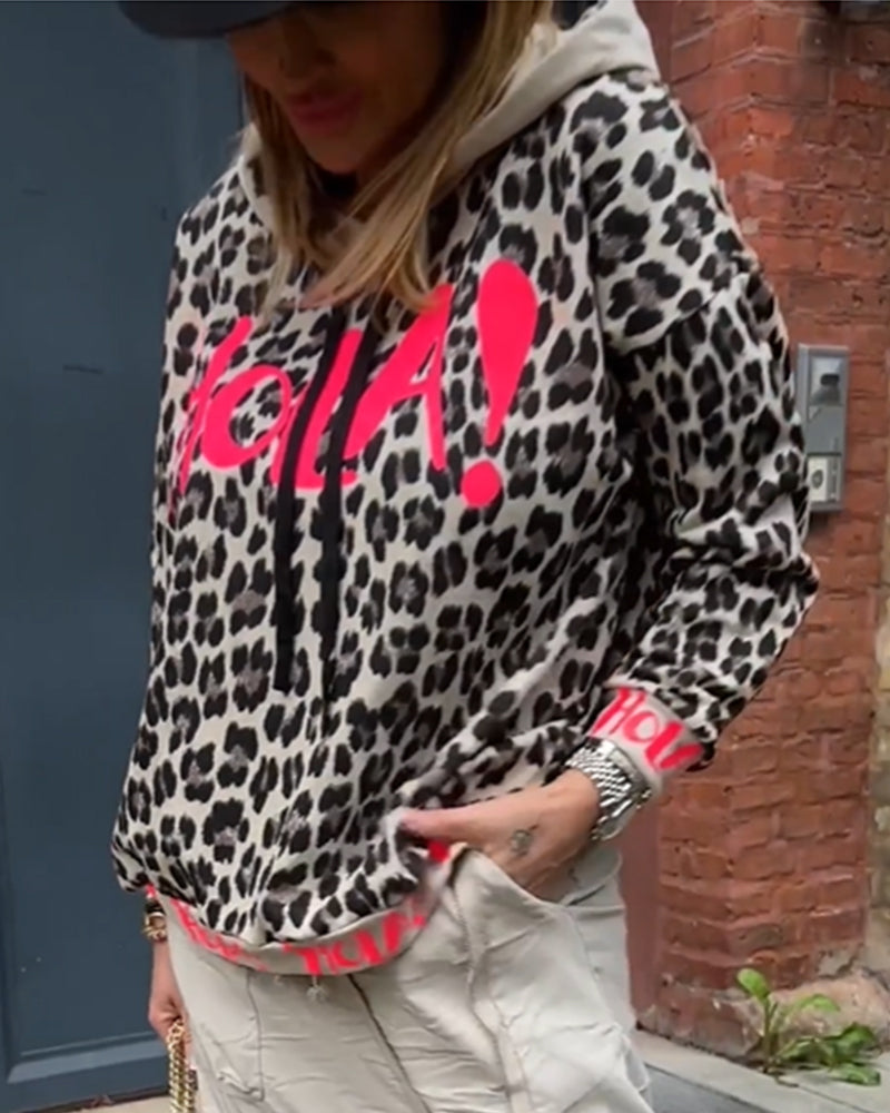 Leopardenmuster Kapuzenpullover von Fudus