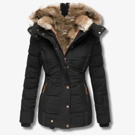 ModeGeist | Winterjacke mit Kapuze und Reißverschluss für Frauen ideal für kalte Tage