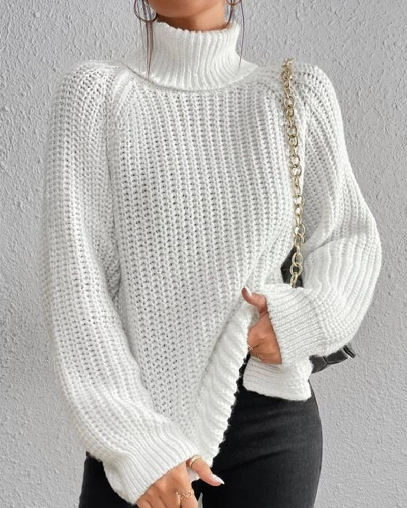 ModeGeist | Pullover - Damen Herbst Strick Rollkragen mit lockerer Passform
