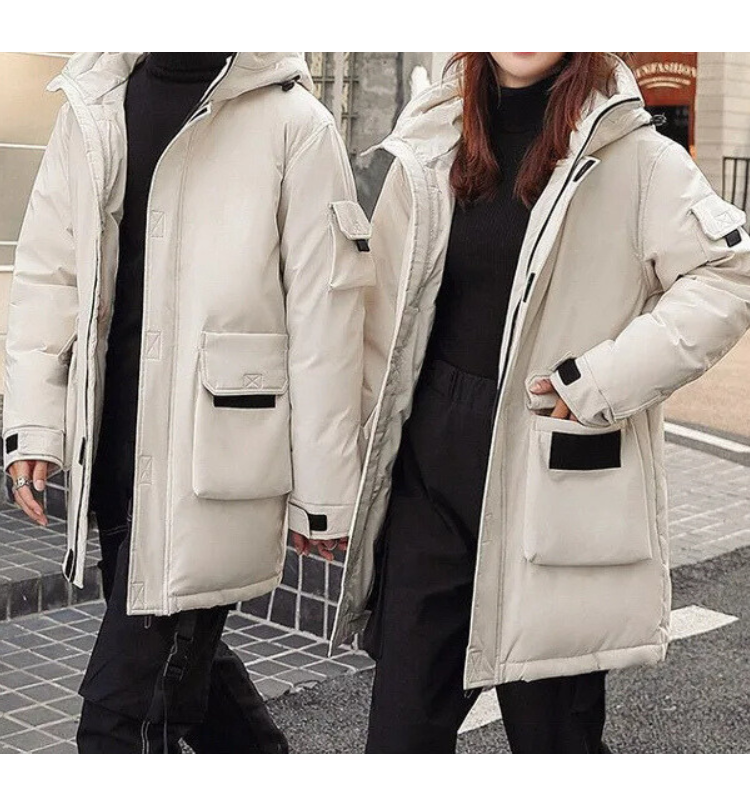 ModeGeist | delige winterparka set - isolierte Jacke mit Kapuze für Damen
