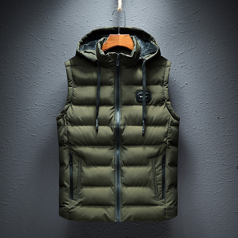 ModeGeist | Modernes Fleece-Westen mit Kapuze für Herren