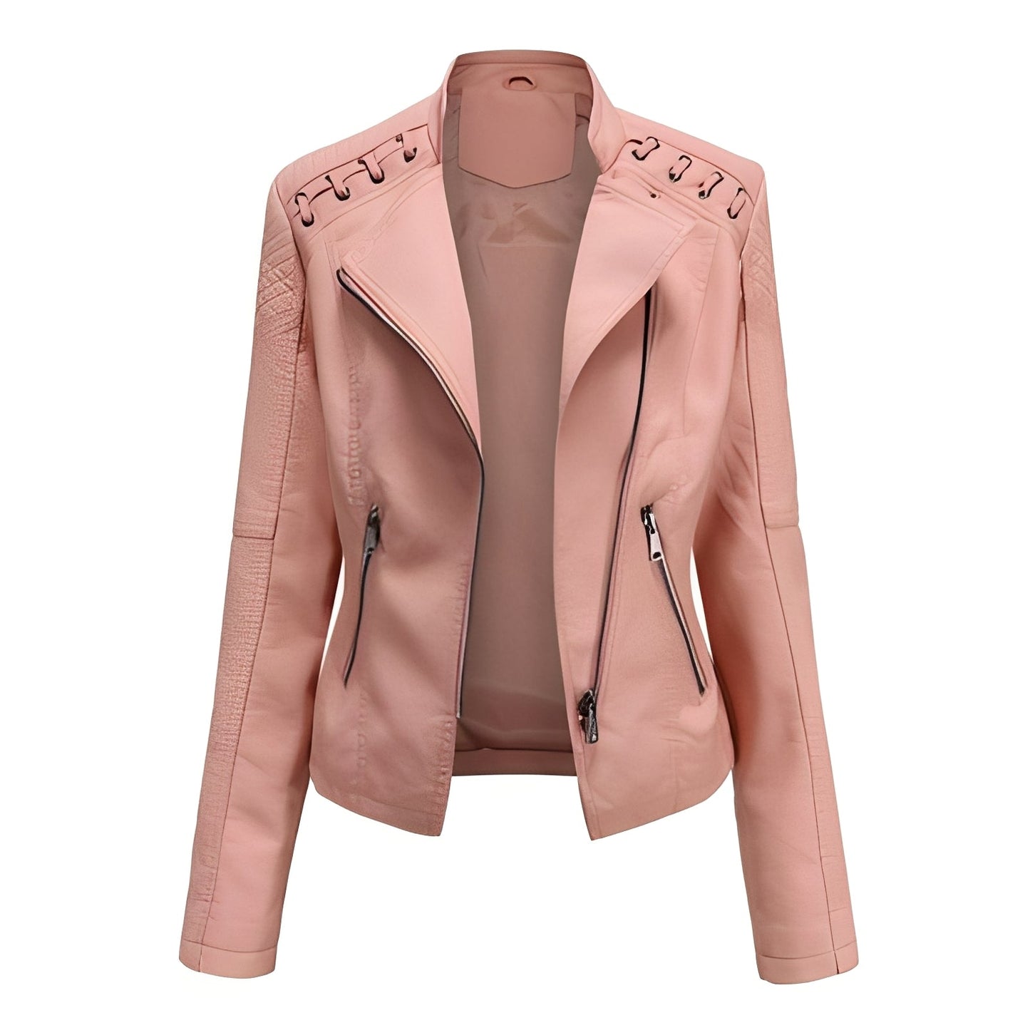 ModeGeist | Stilvolle, slim kurze Lederjacke für Damen