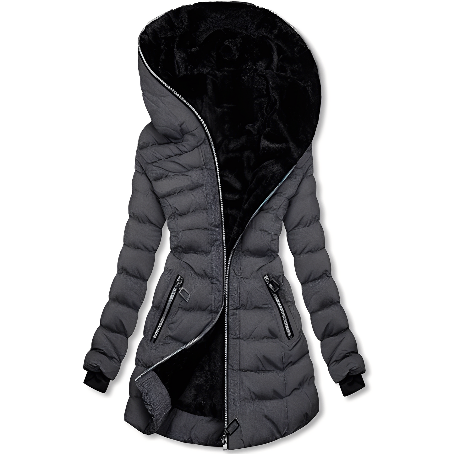 ModeGeist | Moderne Winterjacke mit Kapuze für Frauen