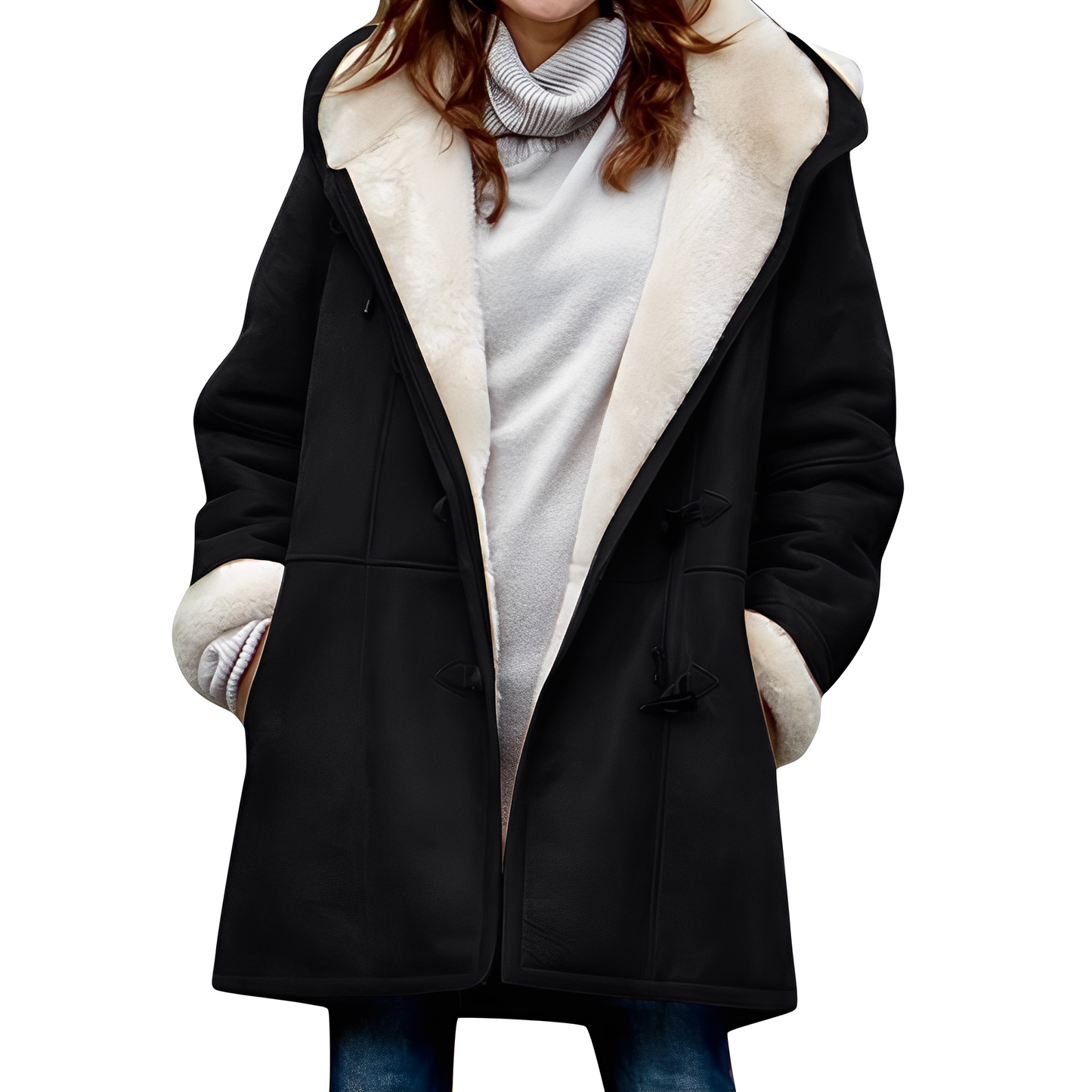 ModeGeist | Lässiger Duffle-Mantel mit Kapuze für Frauen