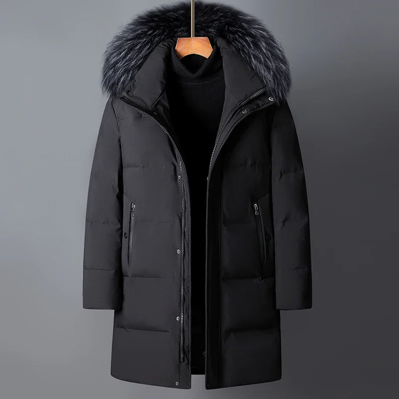 Männer-Winterparka mit Pelzkapuze
