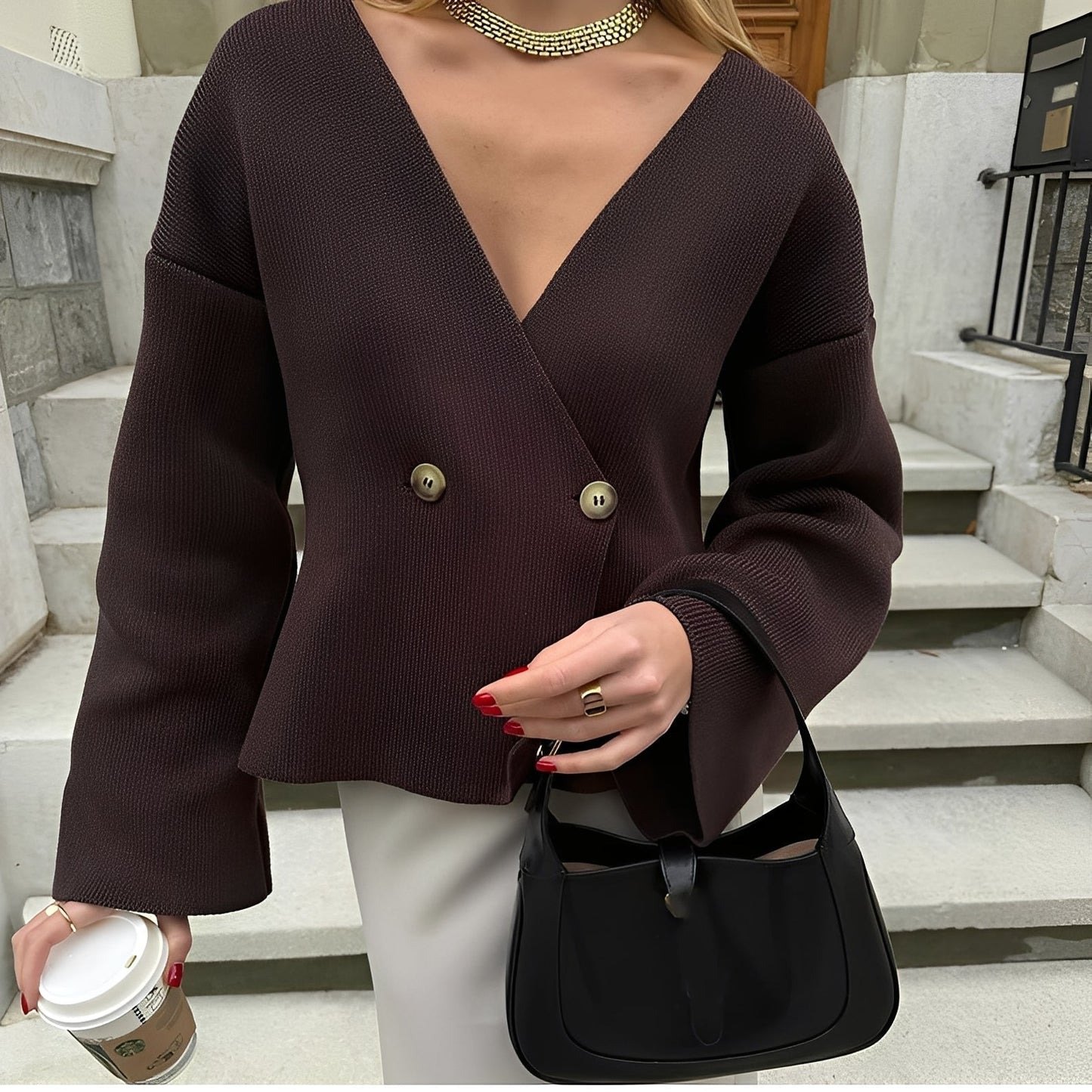 ModeGeist | Eleganter, lässig gestrickter Cardigan für Frauen