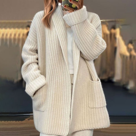 MODEGEIST Damen Open Cardigan Strickjacke Leicht Offene Front