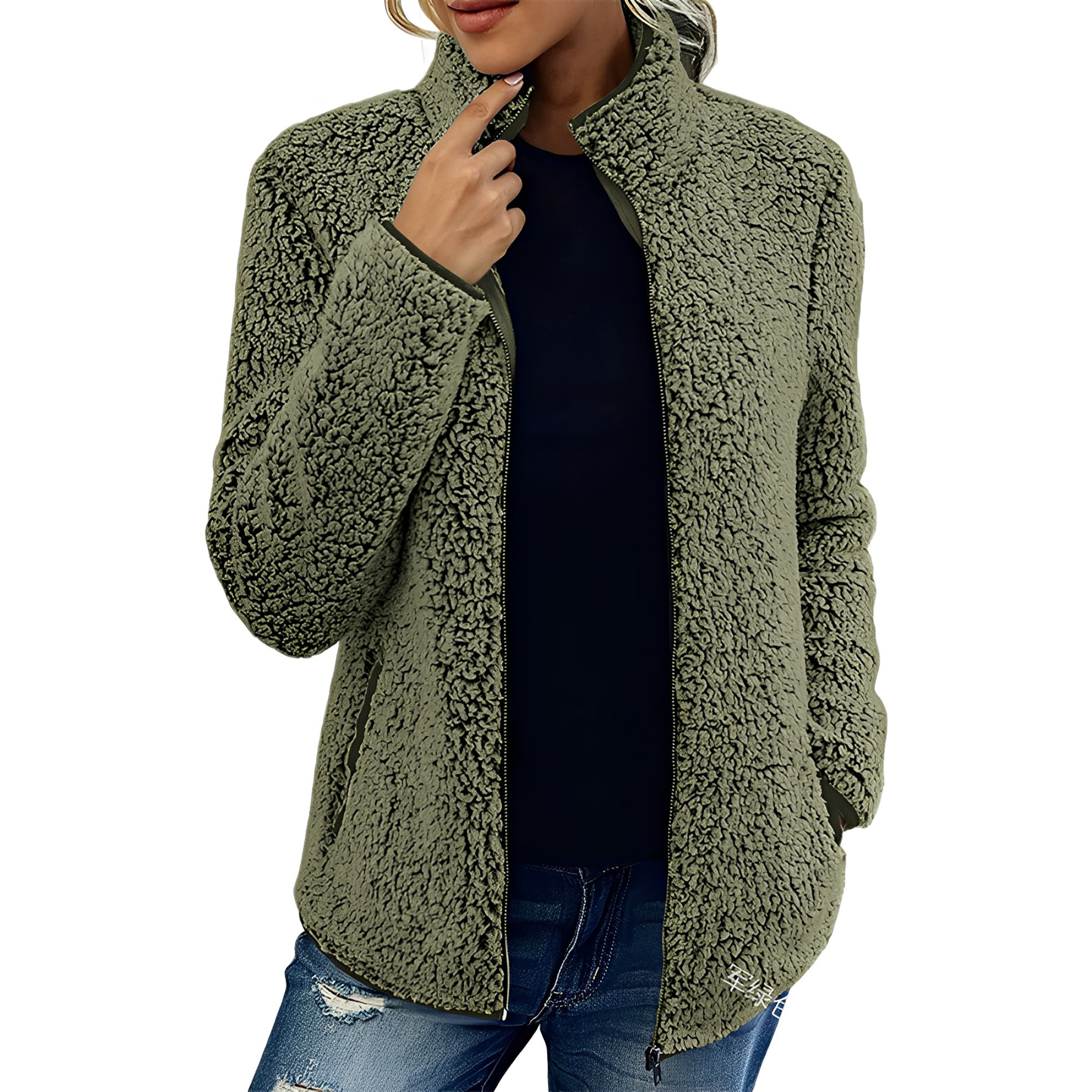 ModeGeist | Eleganter Fleece-Veloursmantel für Damen