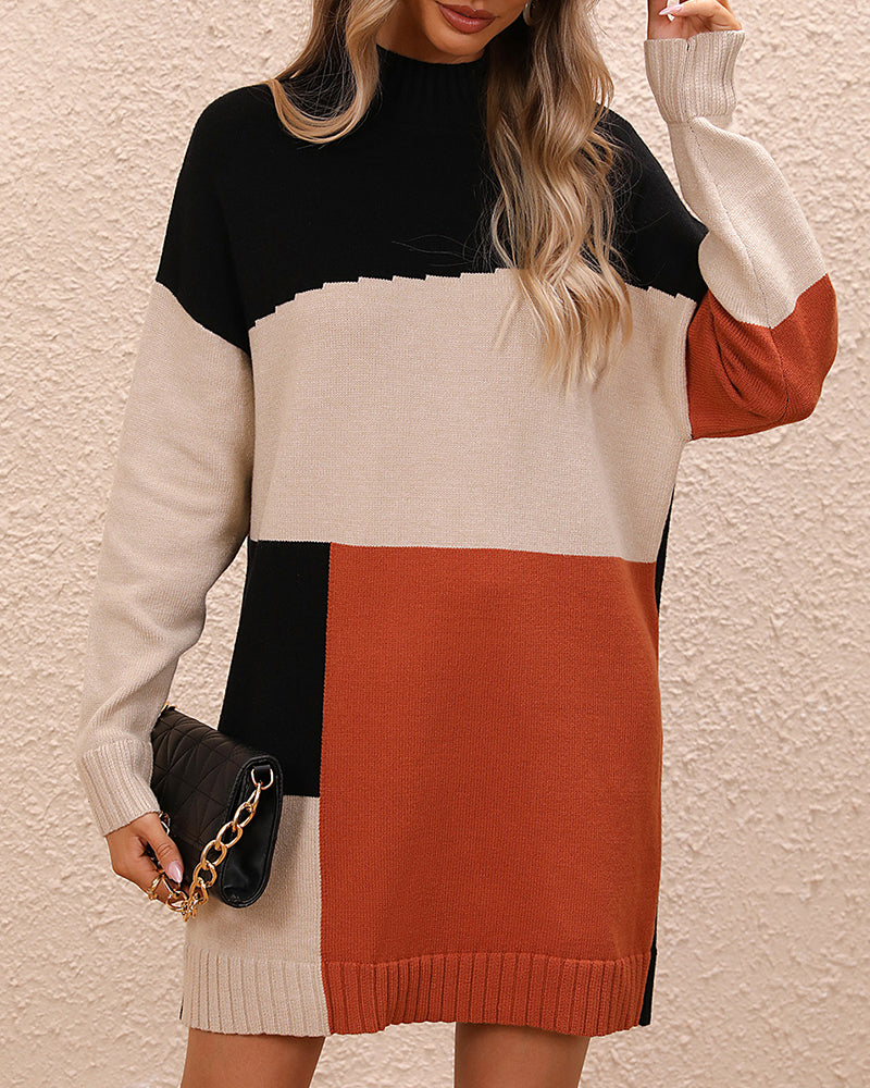 Fudus Langarm-Sweatshirt mit Farbblock