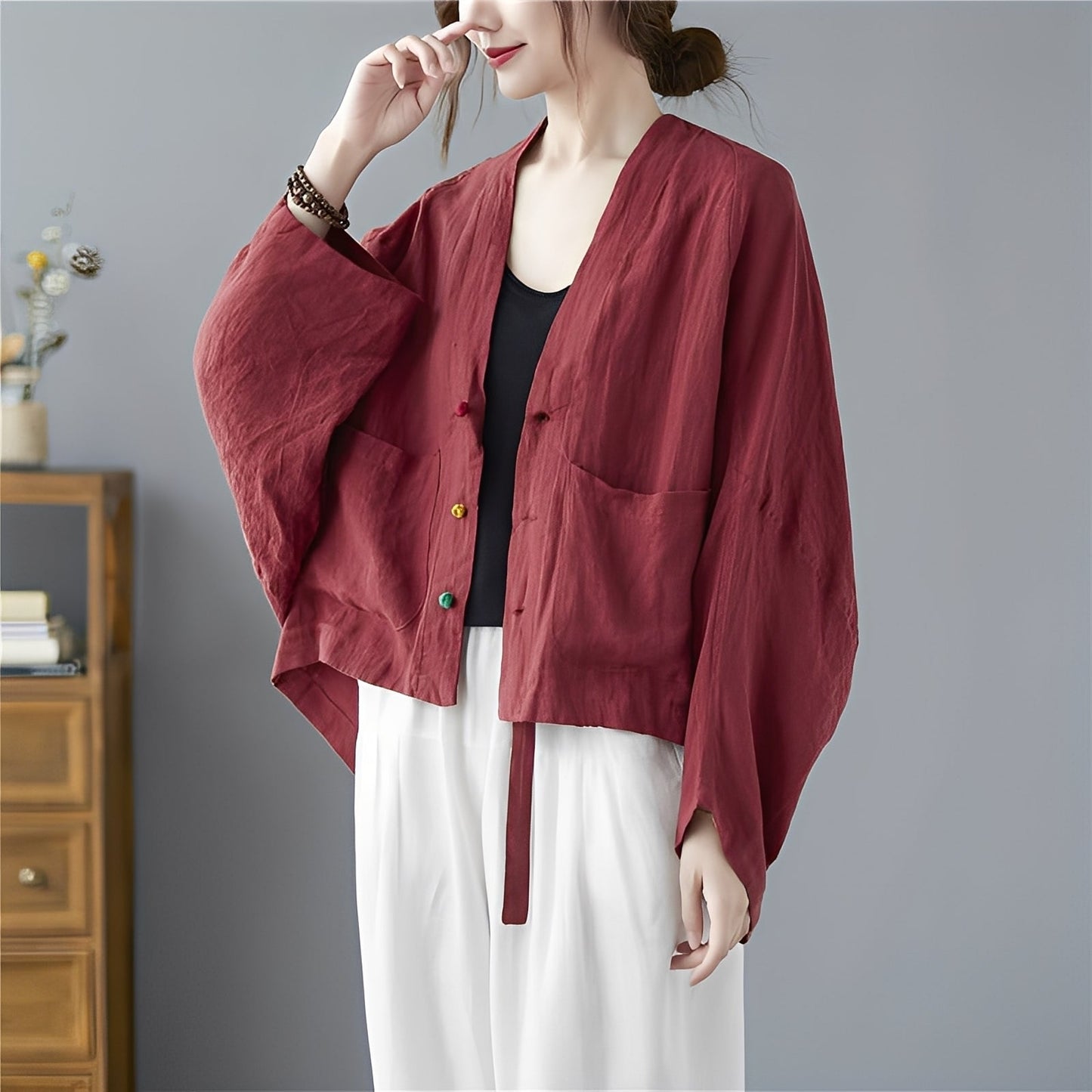 ModeGeist | Locker kurzer Cardigan mit Taschen