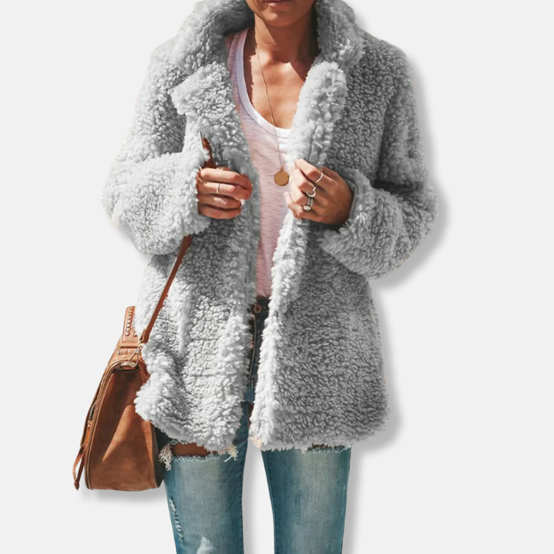 ModeGeist | Fleece Teddy Mantel | Oversized Reverskragenmantel