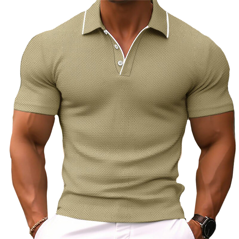 Dünnes Herren Poloshirt mit Knöpfen