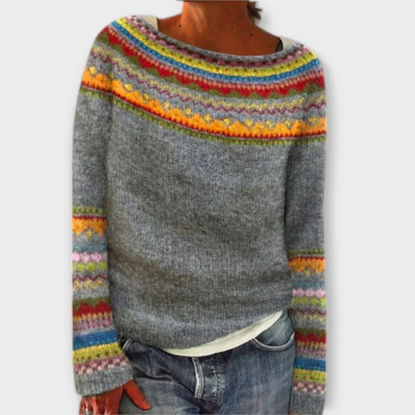 MODEGEIST Damen Vintage-Pullover Klassisches Design Weiche Textur