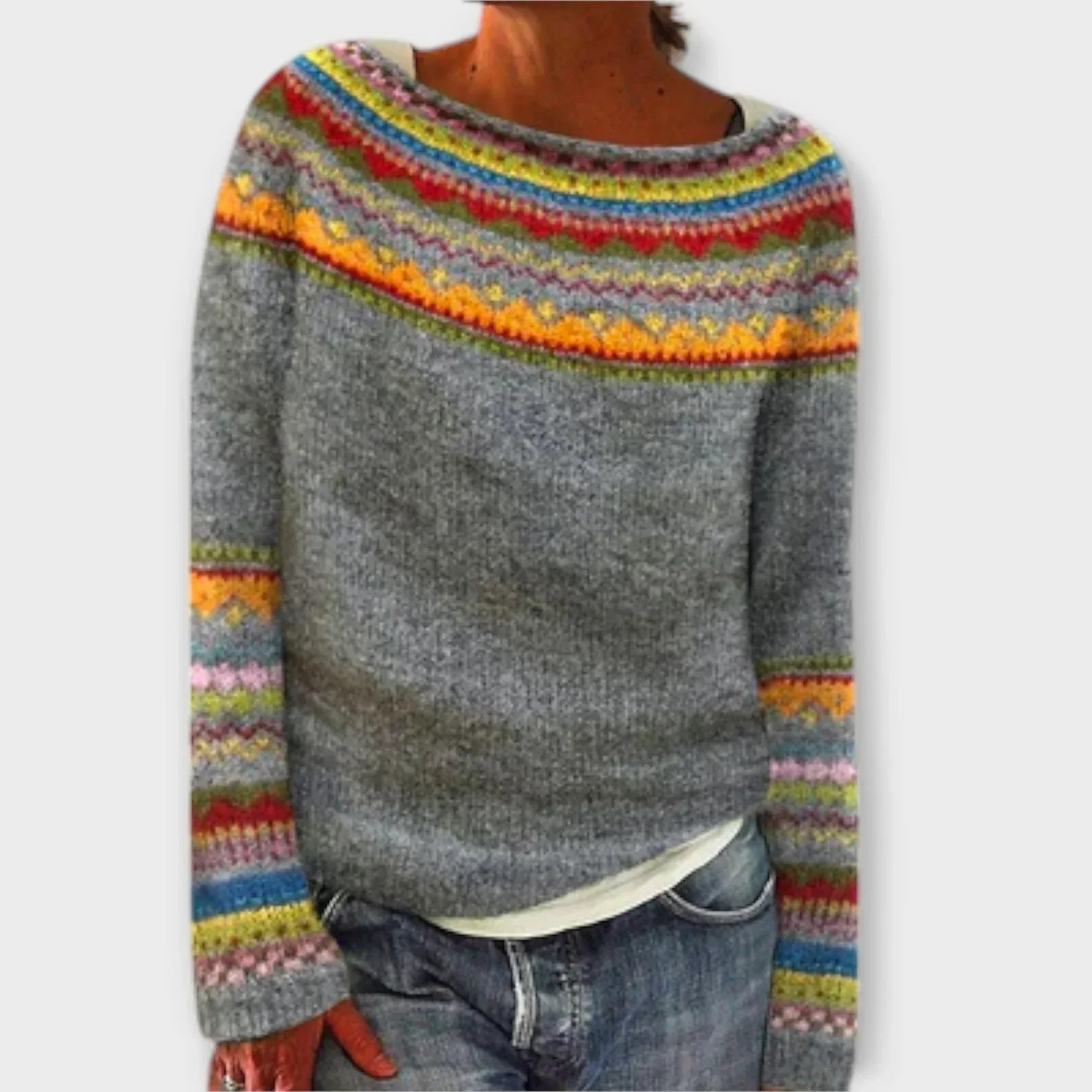 MODEGEIST Damen Vintage-Pullover Klassisches Design Weiche Textur