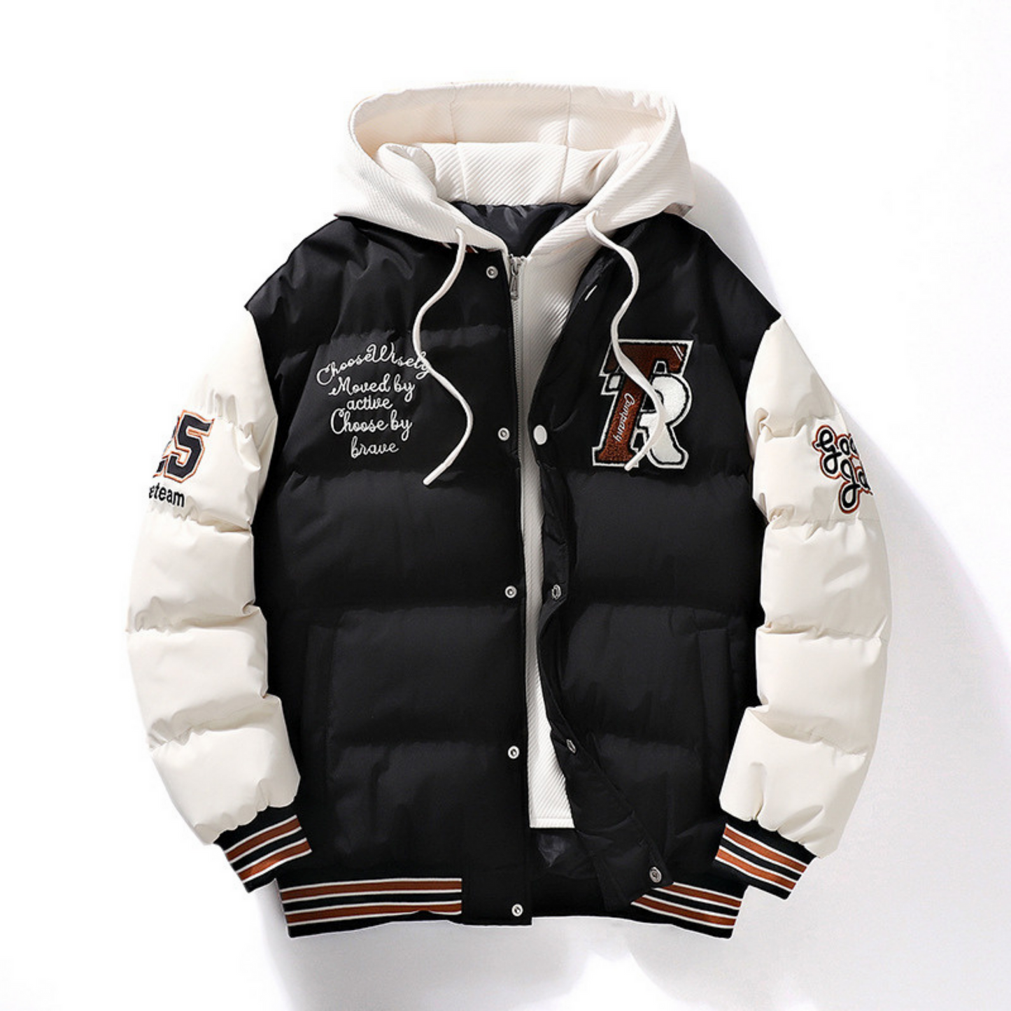 Herren Bomberjacke mit abnehmbarer Kapuze, stylisch