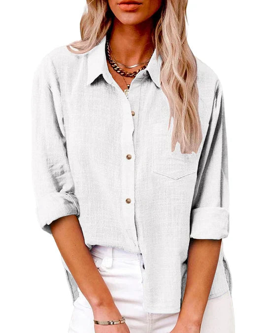 Langärmlige Bluse mit Taschen von Fudus