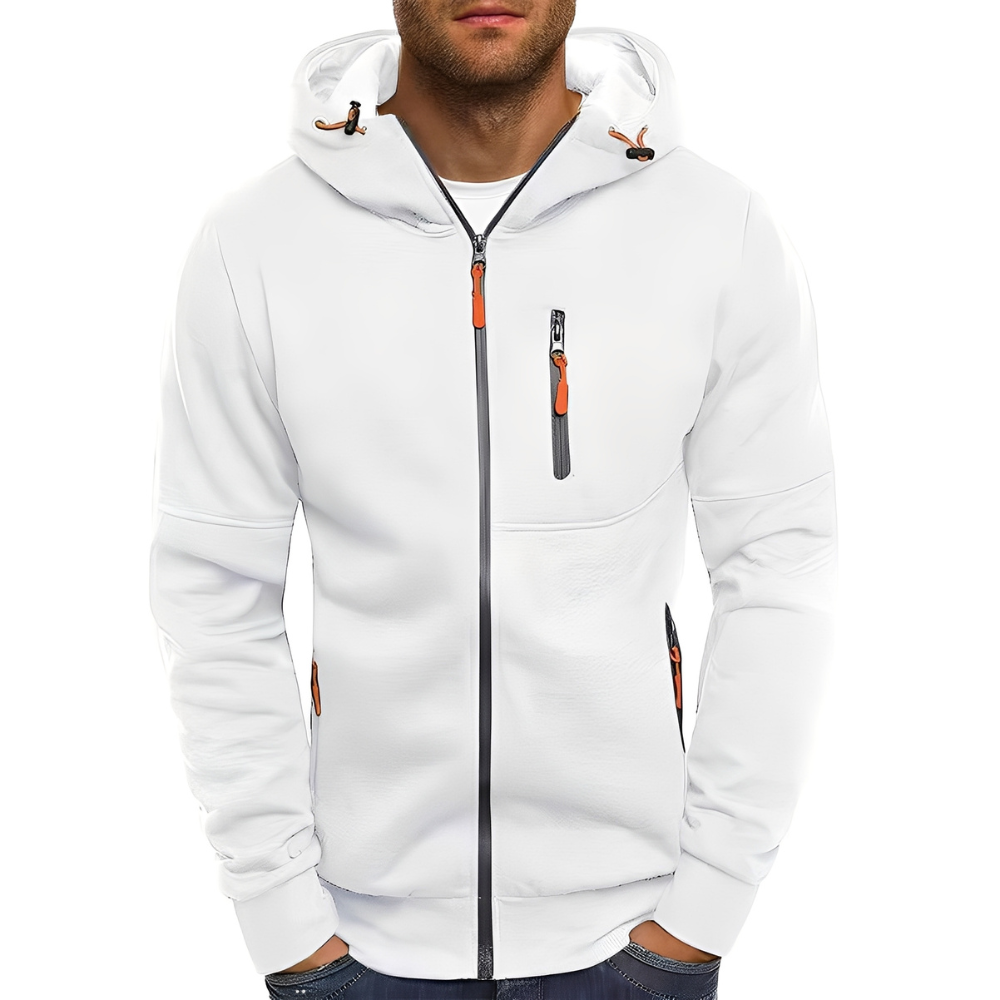 ModeGeist | Freizeit Zip-Up Jacke mit Kapuze für Herren