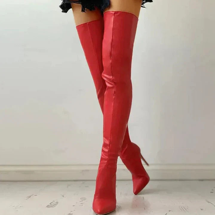 ModeGeist | Bequeme Hochhackige Schuhe für Frauen Oberschenkel Hoch