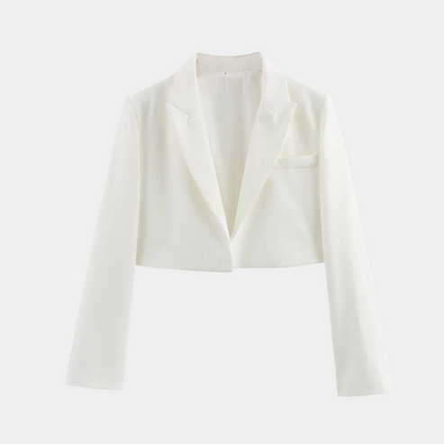 ModeGeist | Cropped Blazerjacke Maßgeschneiderte Langarm Open Front