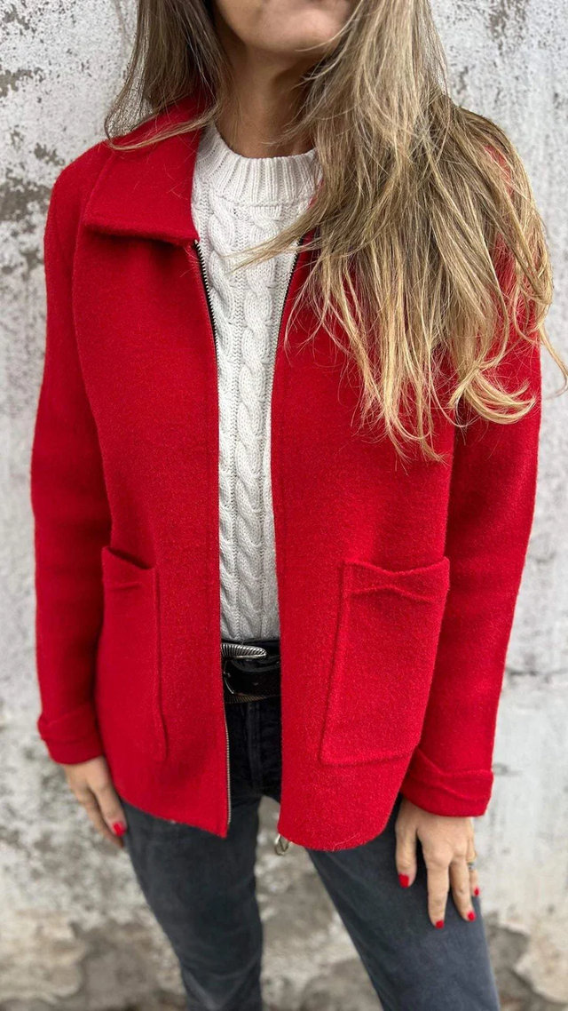 ModeGeist | Zip up Kurze Jacke Modern Minimalistische Oberbekleidung