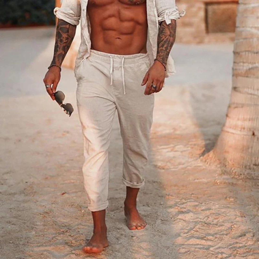 Elegante und legere Herrenhose aus Leinen