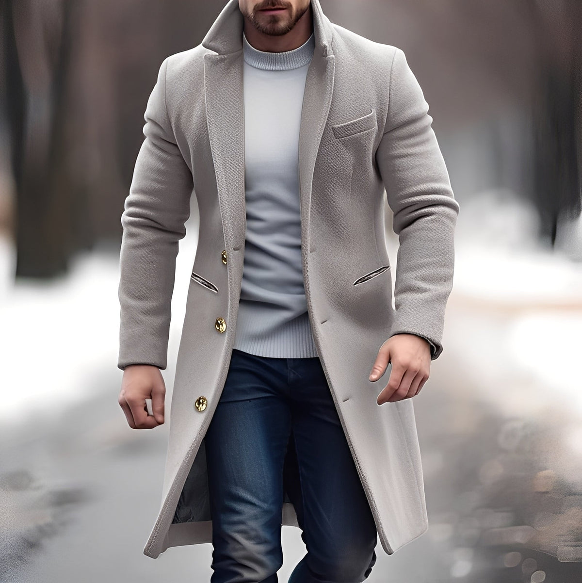 ModeGeist | Schick, Mittellanger Wollmantel für Herren