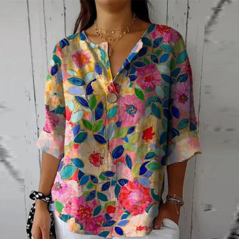 TIZIANA Bluse: Lockerer Schnitt, bedruckt