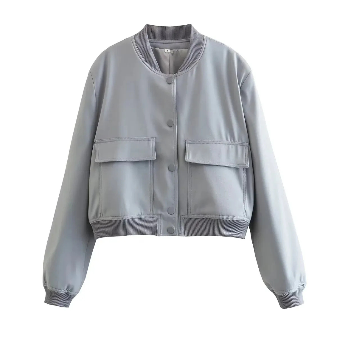 ModeGeist | Kurze Jacke mit Rundhalsausschnitt für Frauen