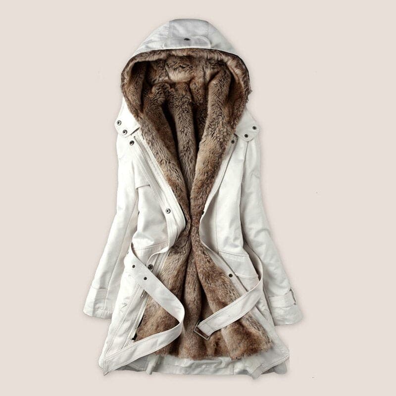 ModeGeist | Kunstfell Gefütterter Parka - Kapuzen-Parka Bis Zur Mitte Des Oberschenkels