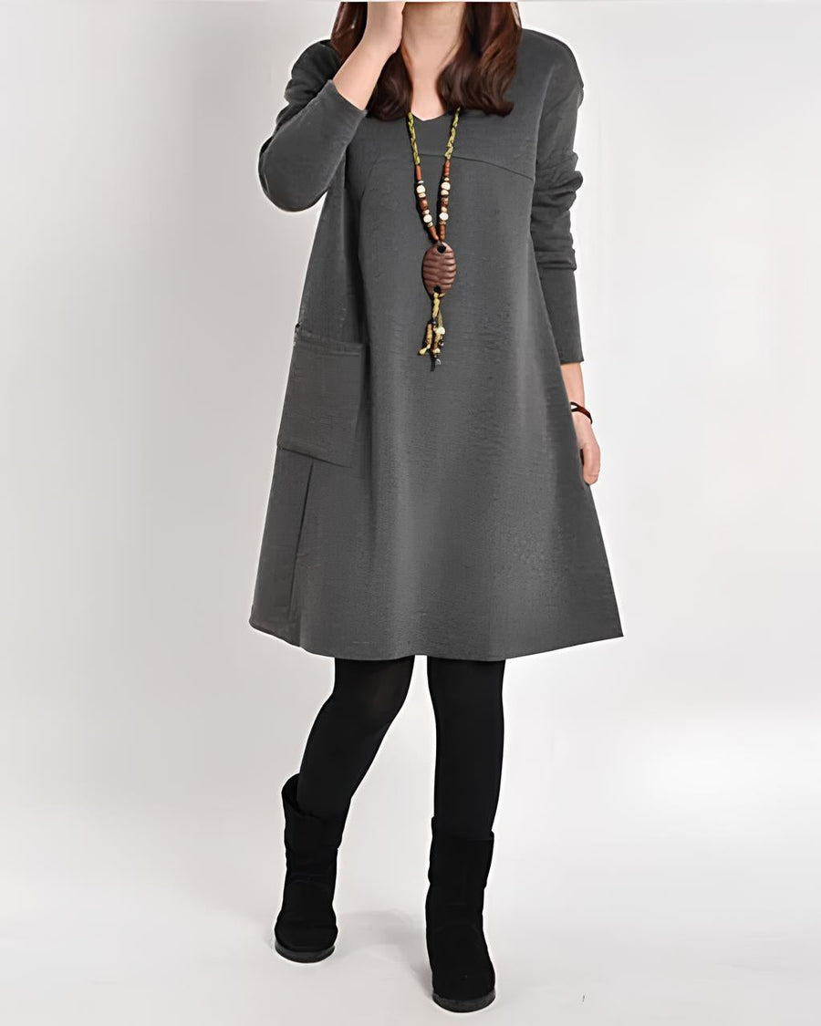 MILA: Zeitloses Kleid mit Tasche