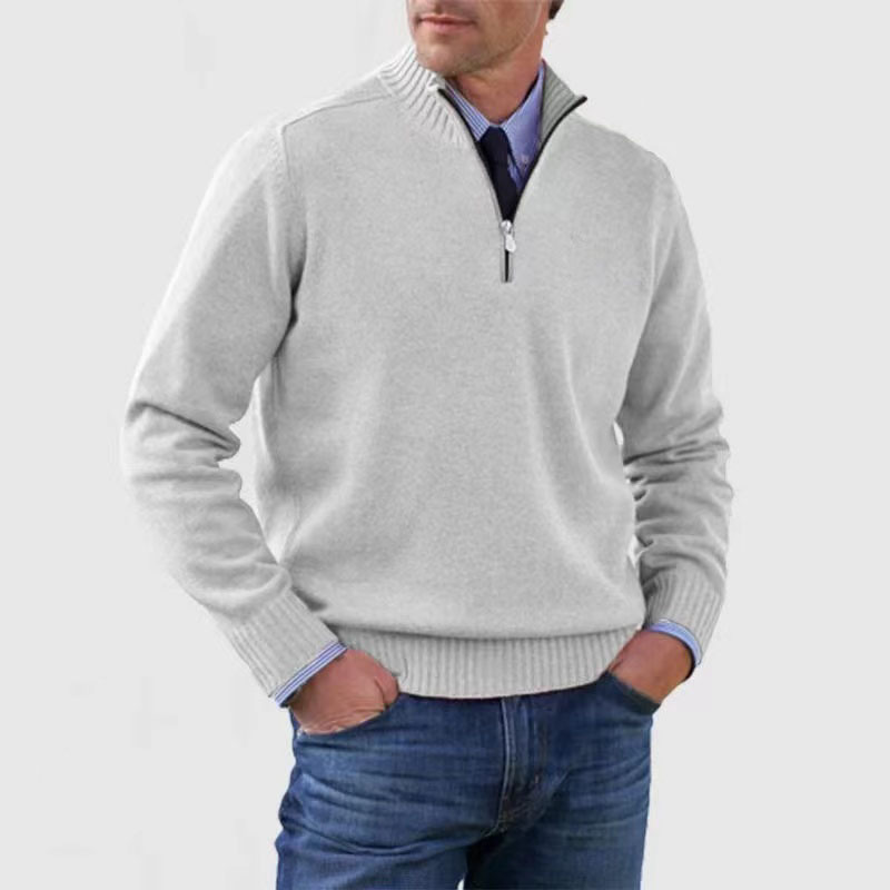 ModeGeist | Herrenpullover Mit Halbem Reißverschluss