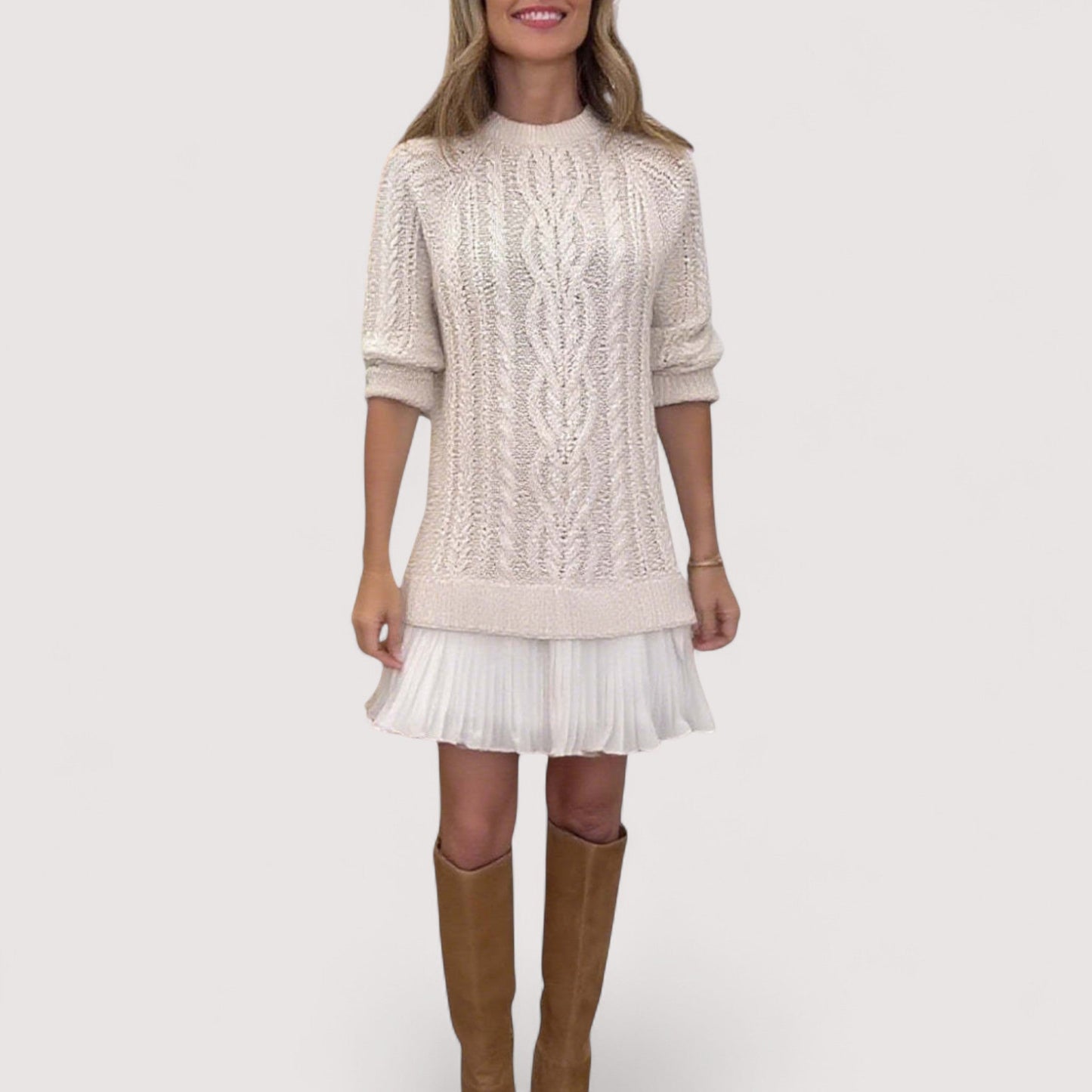 MODEGEIST Damen Strickkleid Vielseitig Bequeme Passform