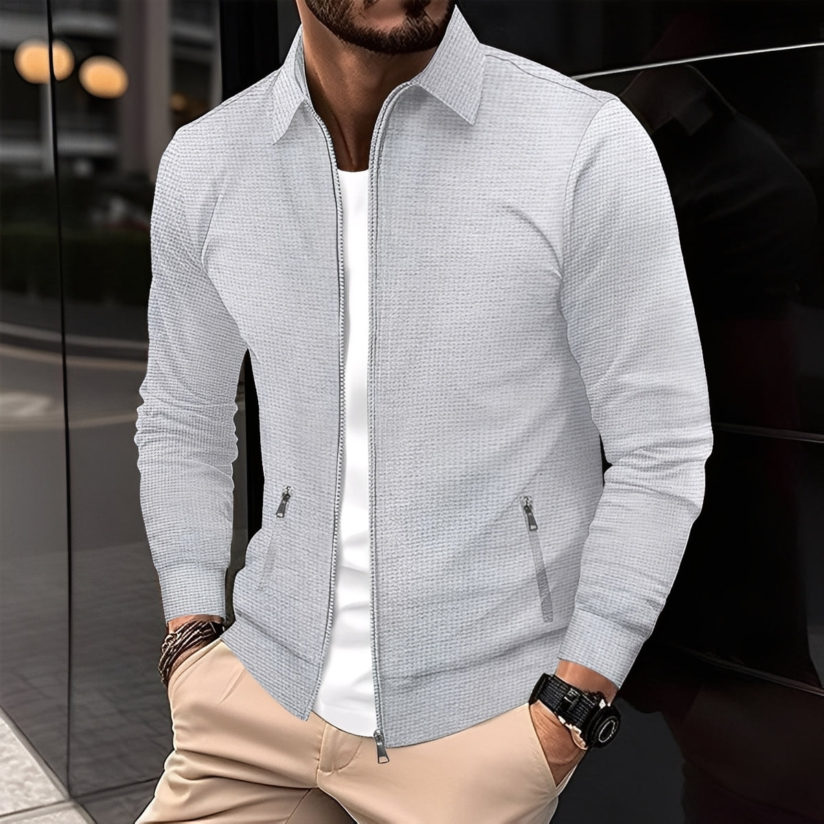 ModeGeist | Moderne Jacke mit Reißverschlusstaschen für Herren