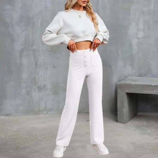 UNNA - Bequeme Hose mit hohem Bund und elastischem Bund