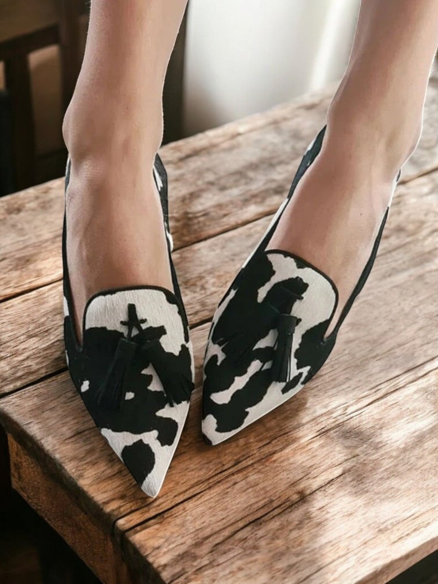 MODEGEIST Damen Spitze Loafer Slip-On Elegant Business
