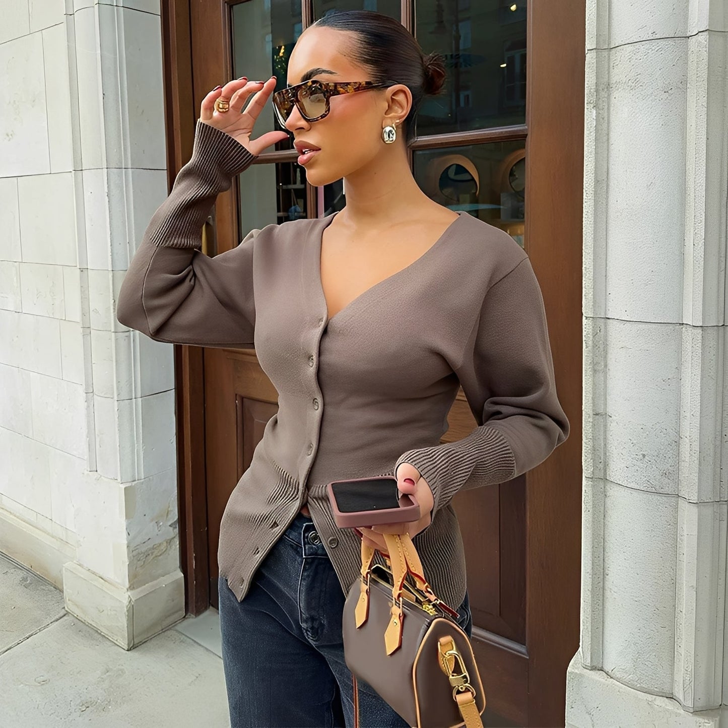 ModeGeist | Stylischer, taillierter Cardigan-Mantel für Damen