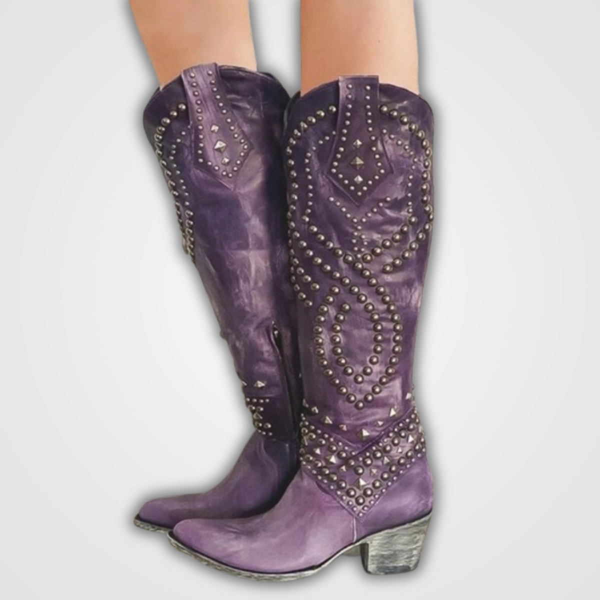 ModeGeist | Lange Stiefel mit Nieten-Design
