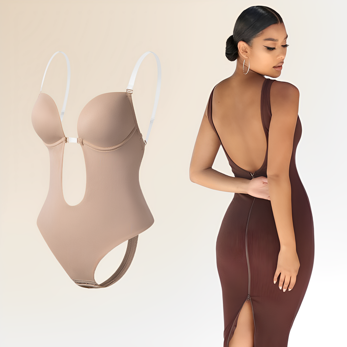Amely Damen Body-BH ohne Rücken