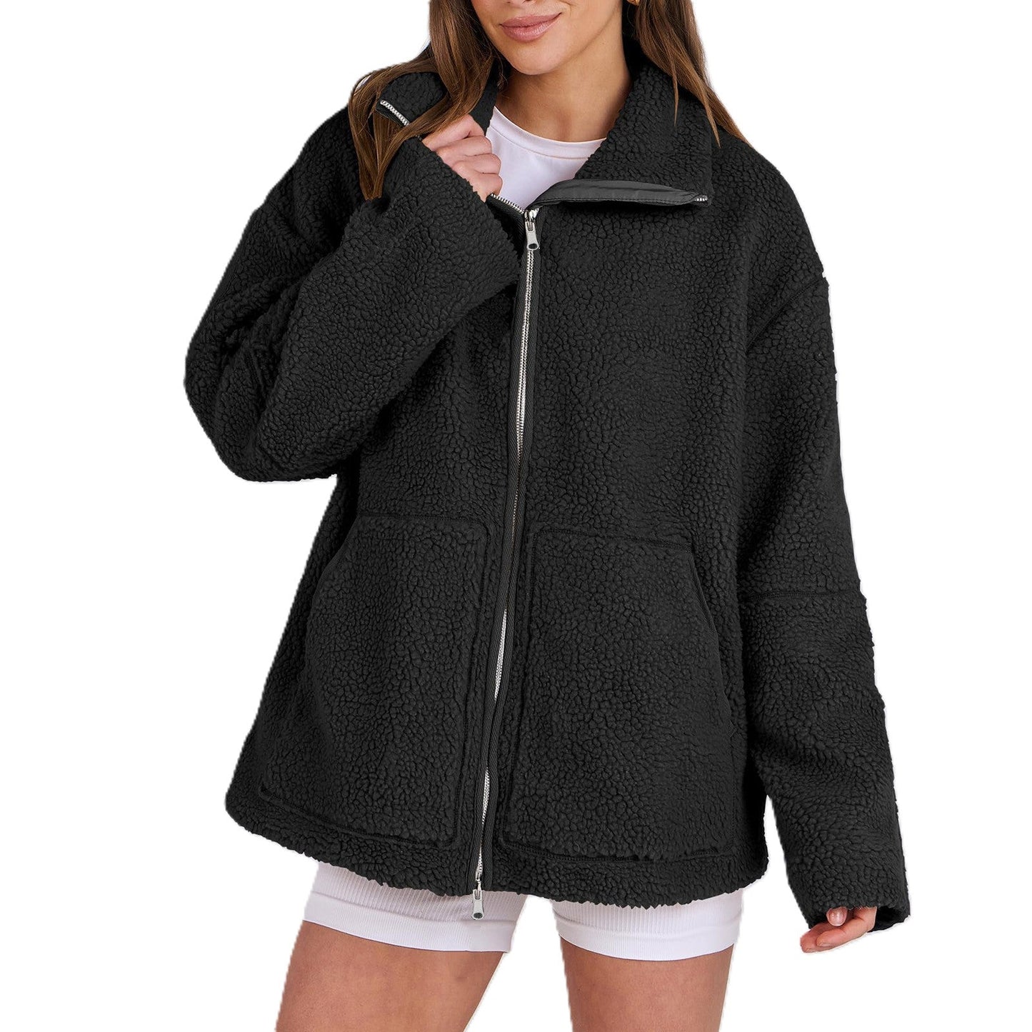 ModeGeist | Gemütliche Teddyjacke aus Wolle für Frauen