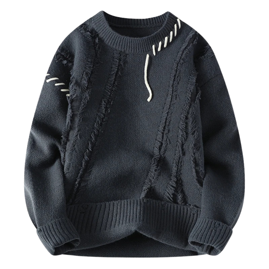 ModeGeist | Strickjacke mit Rohnähten Lässiger Schnitt Einzigartiger Streetwear-stil