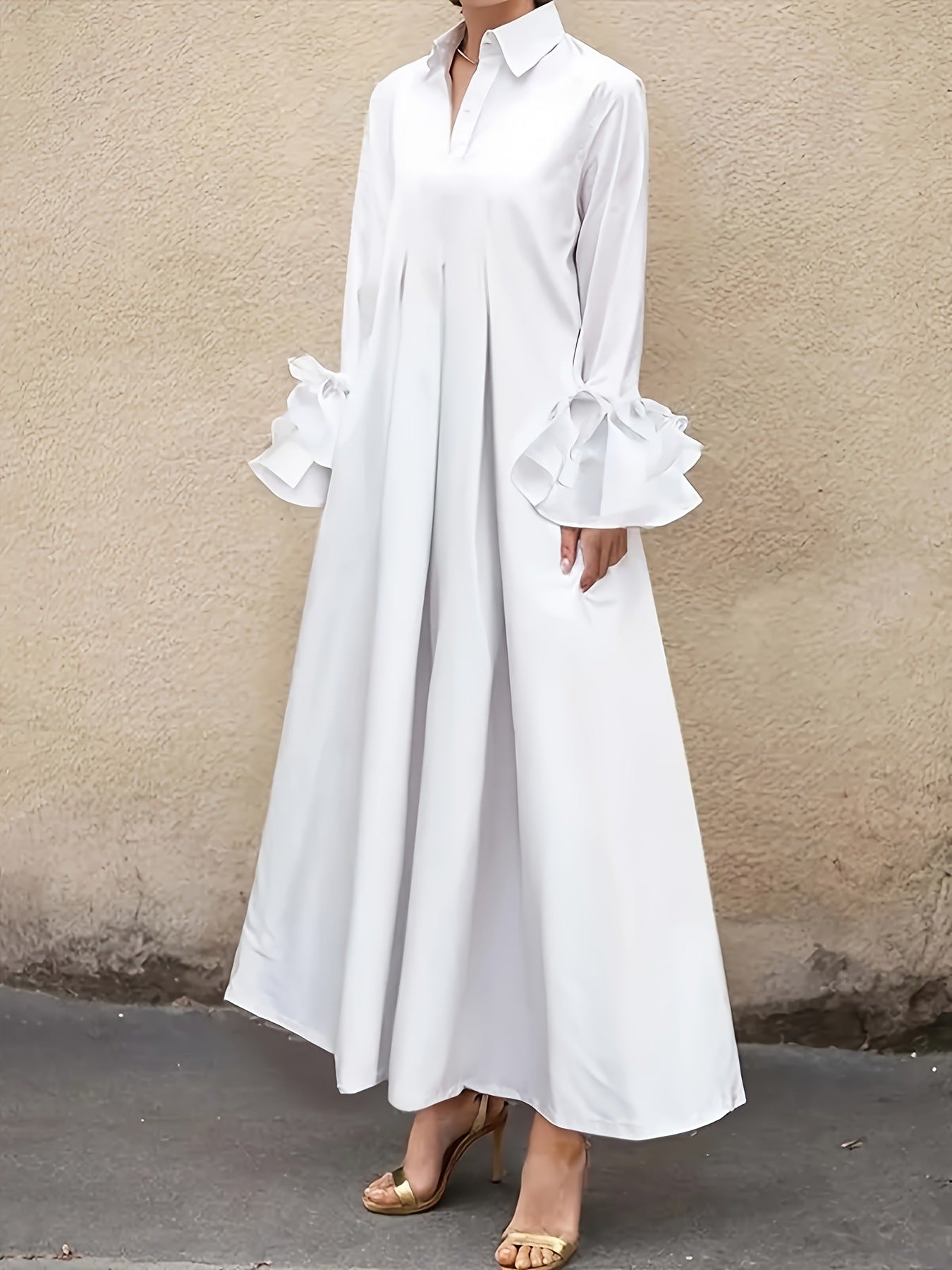 Damen Lange Hemdblusenkleid ModeGeist