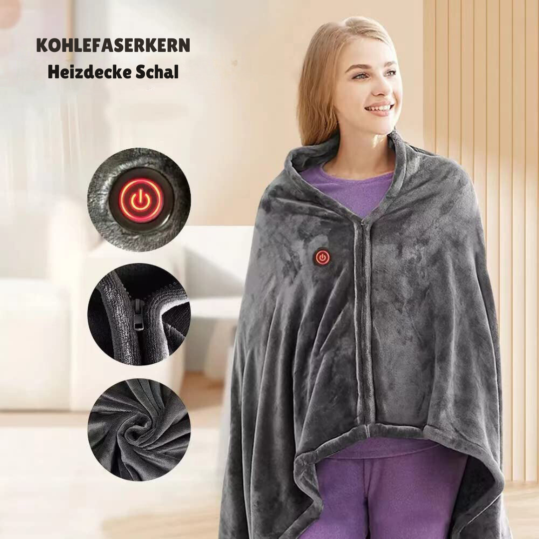 Kuschelig warme USB-Heizdecke im Schaldesign für den Winter
 - Krohn-e