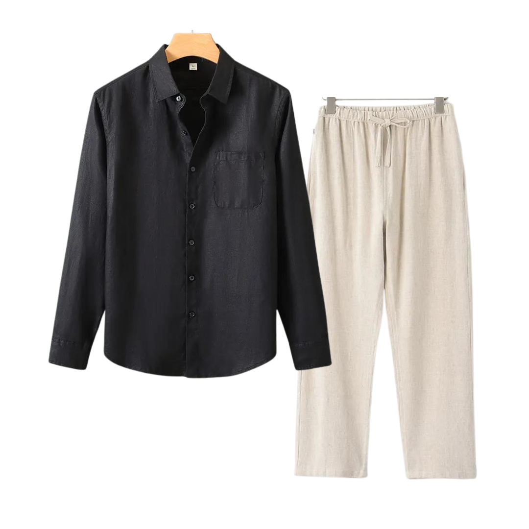 Klassisches und stilvolles Herren-Leinen-Set im Old-Money-Stil