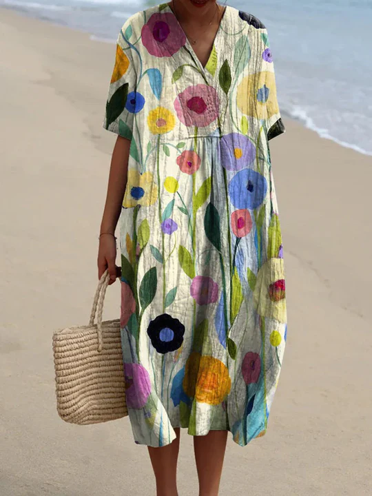 Frauen Sommerkleid mit Blütenmuster