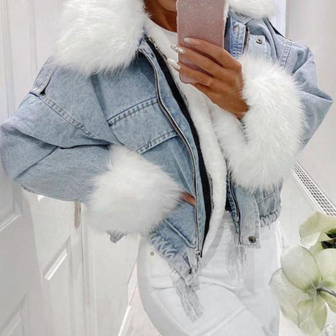 ModeGeist | Winterjacke aus Jeans für Frauen