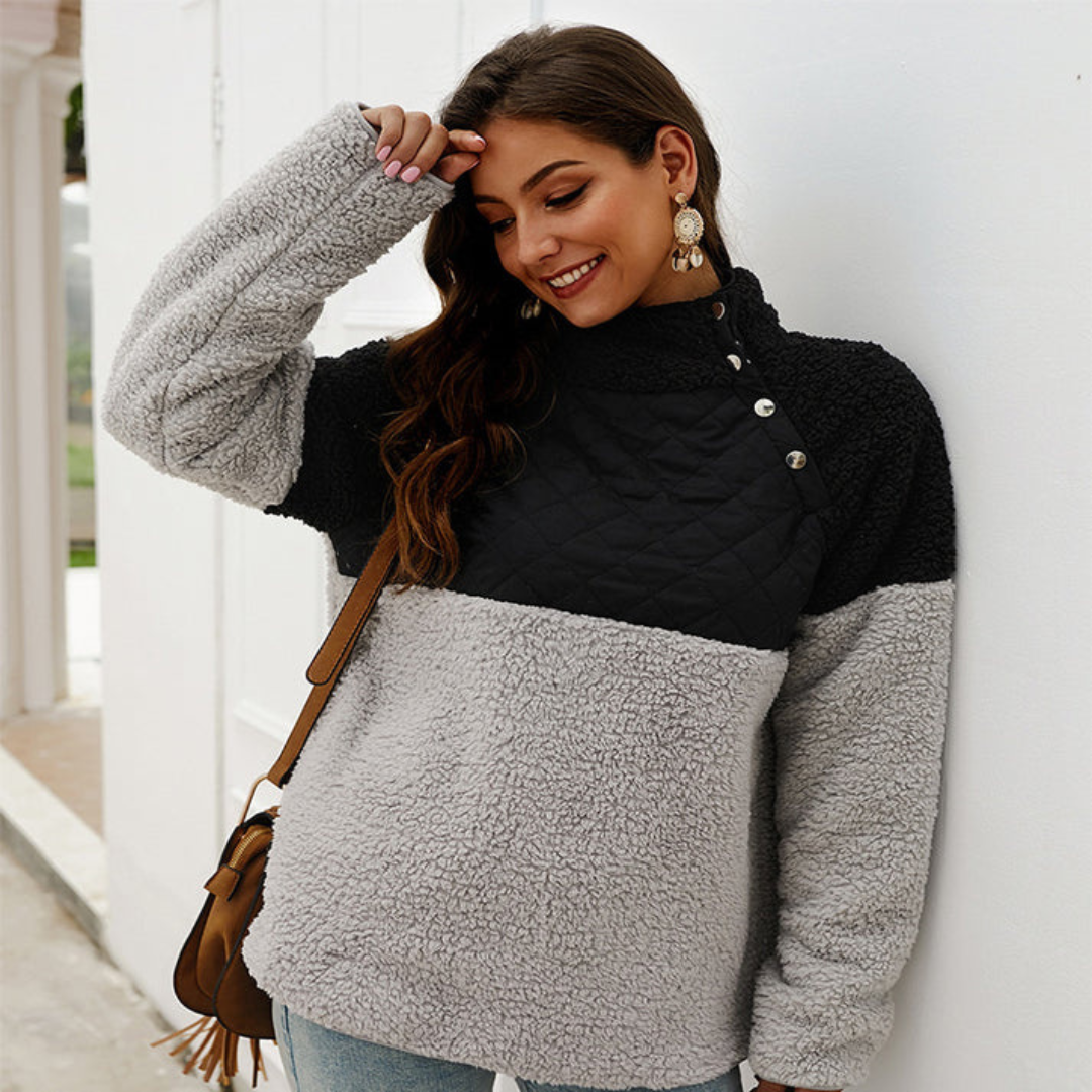 ModeGeist | Sweatshirt mit Hohem Kragen für Frauen