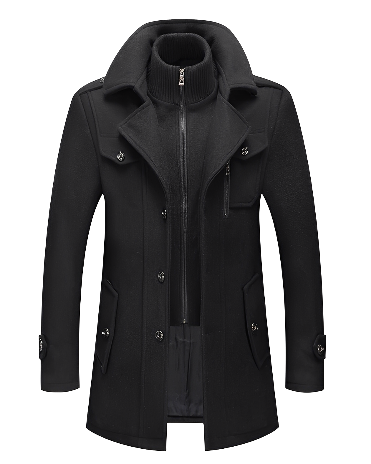 ModeGeist | Stylische Jacke mit doppeltem Kragen für Männer