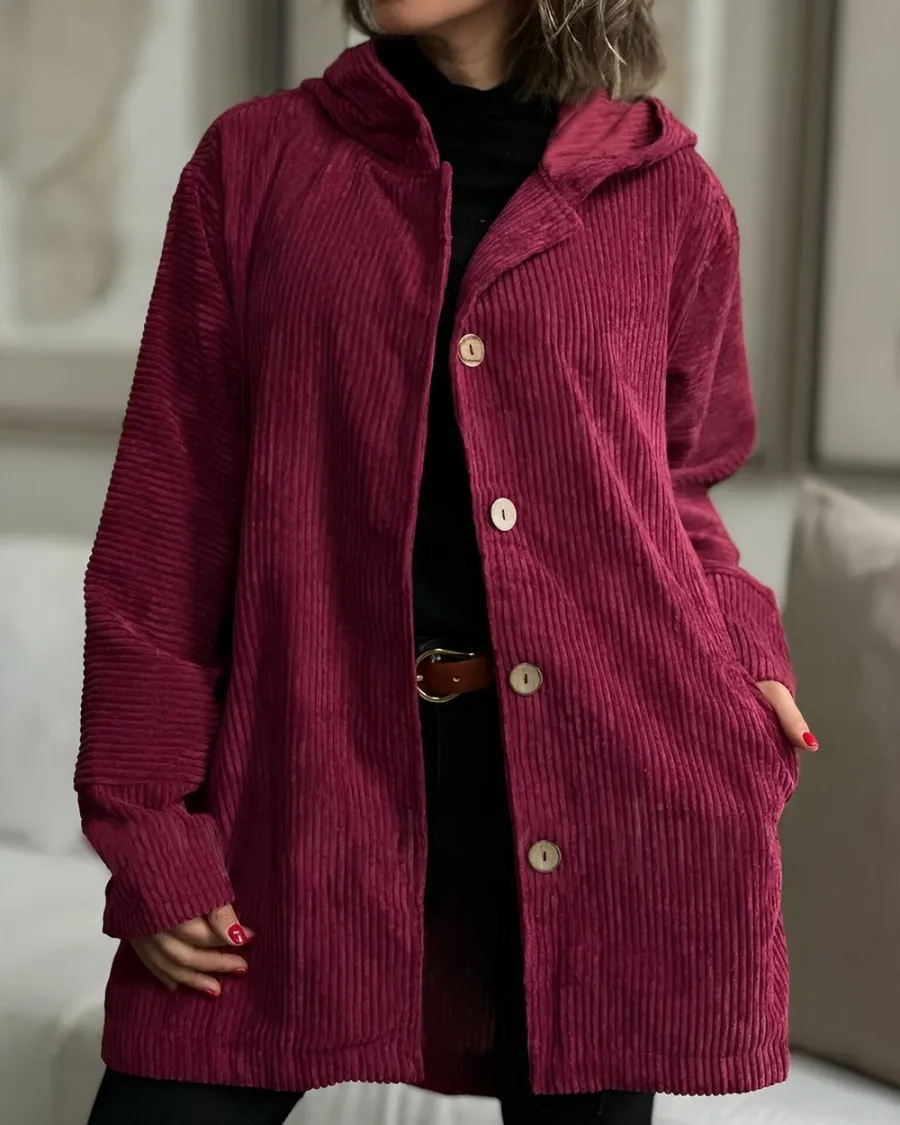 ModeGeist | Oversize Kapuzenpullover mit Knöpfen für Damen Ideal für den Alltag