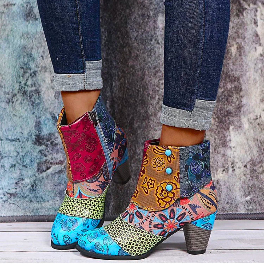 ModeGeist | High-Heel Stiefeletten für Damen mit Reißverschluss